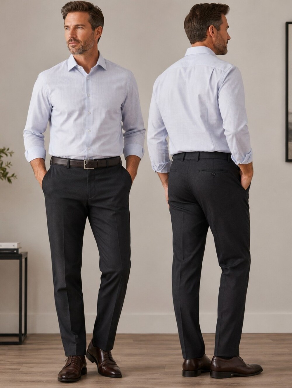 NWT Perry Ellis Portfolio Travel Luxe Modern Fit Dress Pants Black 34x32